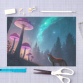 Glowing Mushroom Forest Fox Fantasy Art Seidenpapier (Handwerk)