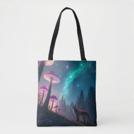 Glowing Mushroom Forest Fox Fantasy Art Tasche