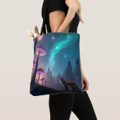 Glowing Mushroom Forest Fox Fantasy Art Tasche (Von Nahem)