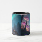 Glowing Mushroom Forest Fox Fantasy Art Tasse (Zentrum)