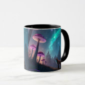 Glowing Mushroom Forest Fox Fantasy Art Tasse (VorderseiteRechts)