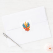 Glowing mythological Fantasy Phoenix Bird Quadratischer Aufkleber (Umschlag)