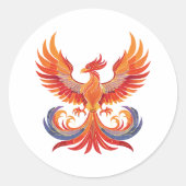 Glowing mythological Fantasy Phoenix Bird Runder Aufkleber (Vorderseite)