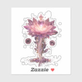 Glowing Neon Heart Cyberpunk Vinyl Sticker (Blatt)