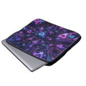 Glowing Neon Heart Galaxy Cosmic Love Burst Laptopschutzhülle (Vorne Knopf)