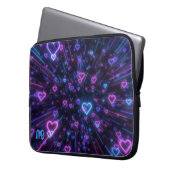 Glowing Neon Heart Galaxy Cosmic Love Burst Laptopschutzhülle (Vorderseite Links)