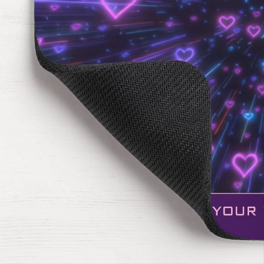 Glowing Neon Heart Galaxy Cosmic Love Burst Mousepad (Ecke)