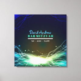 GLOWING NEON STAR Bat Mitzvah Sign in Memory Board Leinwanddruck