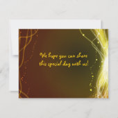 GLOWING NEON STARS Bat Mitzvah Reply Card GOLD RSVP Karte (Vorderseite)