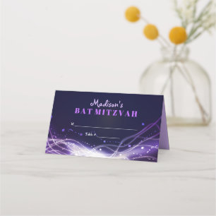 GLOWING NEON STARS Bat Mitzvah Sitzplatz Escort Platzkarte