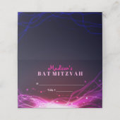 GLOWING NEON STARS Bat Mitzvah Sitzplatz Escort Platzkarte (Außenseite Aufgefaltet)