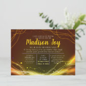 GLOWING NEON STARTET Jüdische Namensgebung für Kin Einladung (Stehend Vorderseite)