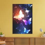 Glowing Night Butterflies Leinwanddruck (Insitu (Wohnzimmer))