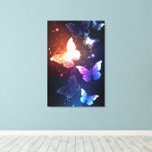 Glowing Night Butterflies Leinwanddruck (Insitu (Holzboden))
