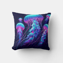 Glowing Ocean: Jellyfish Inspired Throw Pillows
