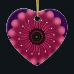 Glowing Pink Fantasy Flower | Abstract Neon Floral Keramik Ornament<br><div class="desc">A vibrant and mystical floral design featuring a glowing magenta flower with soft,  velvet-like petals. Elegant curved white filaments with pollen tips radiate from the dark center,  giving it a bioluminescent or fantasy garden look. Perfect for nature lovers who appreciate a modern,  artistic twist on botanical art.</div>