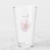 Glowing Pink Hollyhock Flower Personalized Glass Glas (Rückseite)