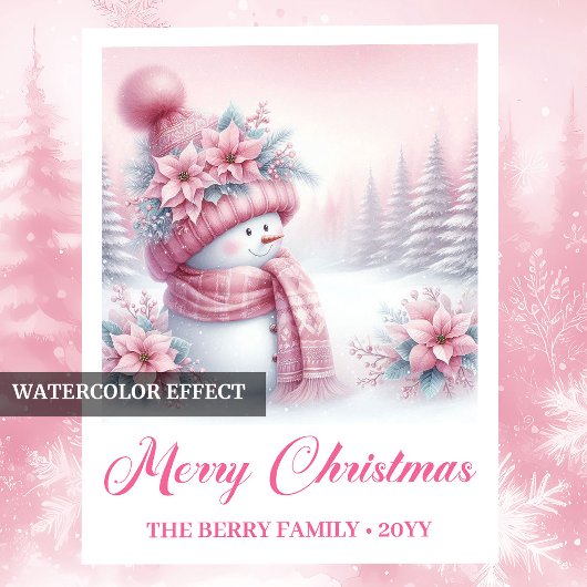 Glowing Pink Snowman Winter Forest Christmas  Serviette