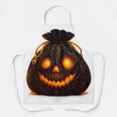 Glowing Pumpkin Face Apron | Halloween Kitchen Fun Schürze (Vorderseite)
