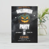 Glowing Pumpkin Halloween Party Einladung (Stehend Vorderseite)