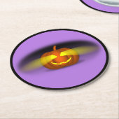 Glowing Pumpkin Runder Pappuntersetzer (Angewinkelt)