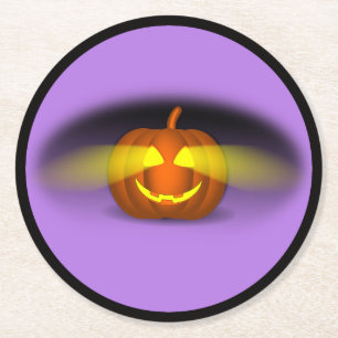 Glowing Pumpkin Runder Pappuntersetzer
