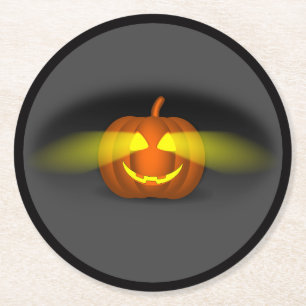 Glowing Pumpkin Runder Pappuntersetzer