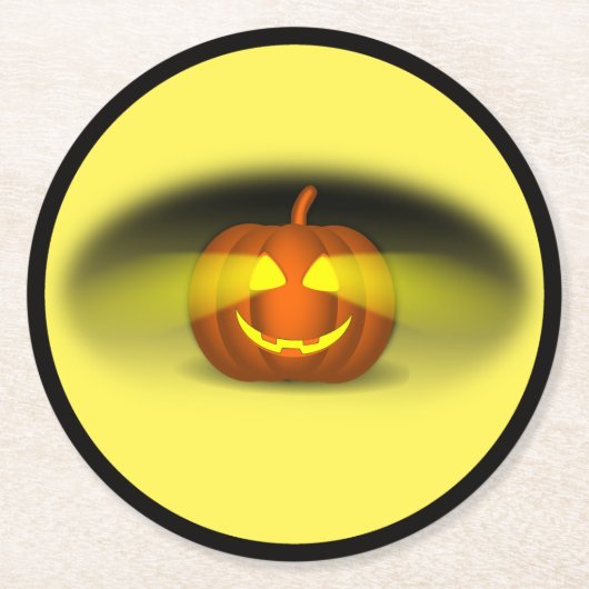 Glowing Pumpkin Runder Pappuntersetzer (Vorderseite)