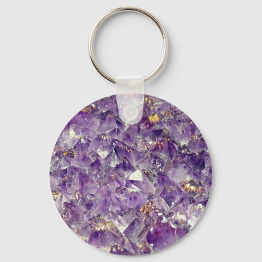 Glowing purple amethyst crystal keychain schlüsselanhänger (Vorderseite)