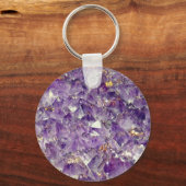 Glowing purple amethyst crystal keychain schlüsselanhänger (Vorderseite)
