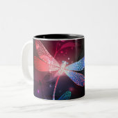 Glowing red dragonfly zweifarbige tasse (Vorderseite Links)