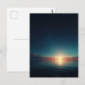 Glowing Starry Night Ocean Sunrise Postkarte (Vorne/Hinten)