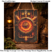 Glowing Steampunk Industrial Clock FG8 Decoupage Seidenpapier