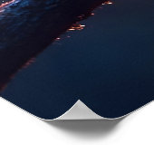 Glowing sunrise background with winged creature poster (Ecke)