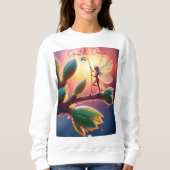 Glowing sunrise background with winged creature sweatshirt (Vorderseite)