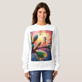 Glowing sunrise background with winged creature sweatshirt