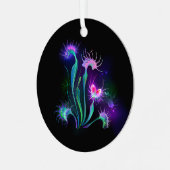 Glowing Venus Flytrap Ornament Aus Metall (Vorderseite links)