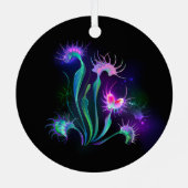 Glowing Venus Flytrap Ornament Aus Metall (Rückseite)