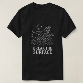 Glowing Whale Line-Art Ocean Power T-Shirt