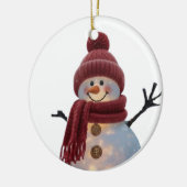 Glowing Winter Snowman - Cozy Christmas Night Keramik Ornament (Links)