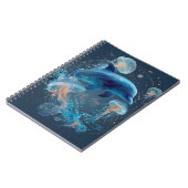 Glows Blue Dolphin Jellyfish Notebook Notizblock (Linke Seite)