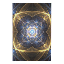 Glows Blue Fraktal Imitats Leinwand Art