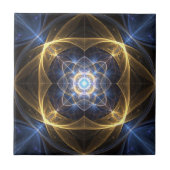 Glows Blue Fraktal Tile Fliese (Vorderseite)