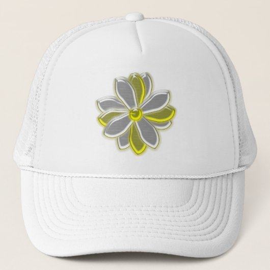 Glows Daisy Blume Hat Truckerkappe (Vorderseite)