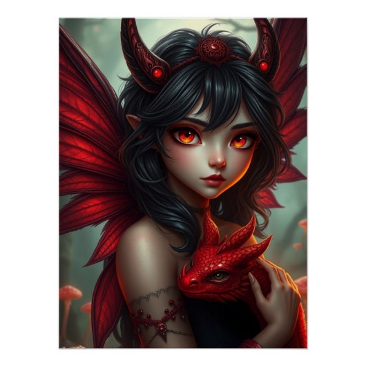 Glows Dragon Fairy Art Poster (Vorderseite)