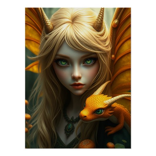 Glows Dragon Fairy Art Poster (Vorderseite)