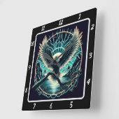 Glows Eagle Skyflight Quadratische Wanduhr (Winkel)