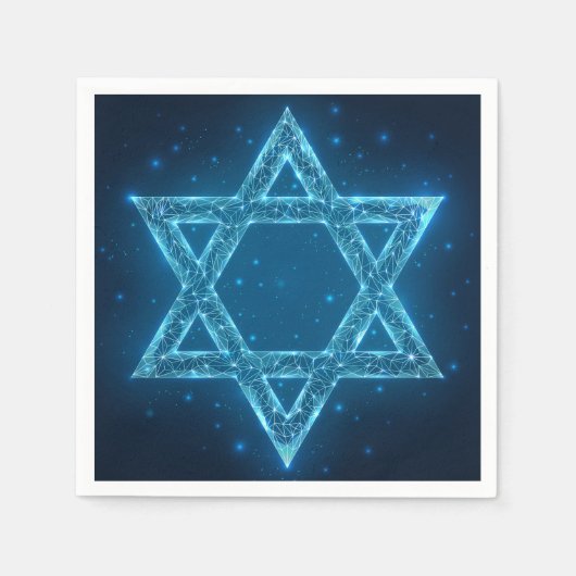 Glows Electric Star von David Hanukkah Serviette (Vorderseite)