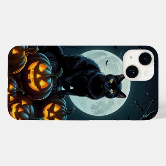 Glows-Eyes Cat on Pumpkins Case-Mate iPhone Hülle (Rückseite (Horizontal))