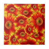 Glows Gerbera Daisies Fliese (Vorderseite)